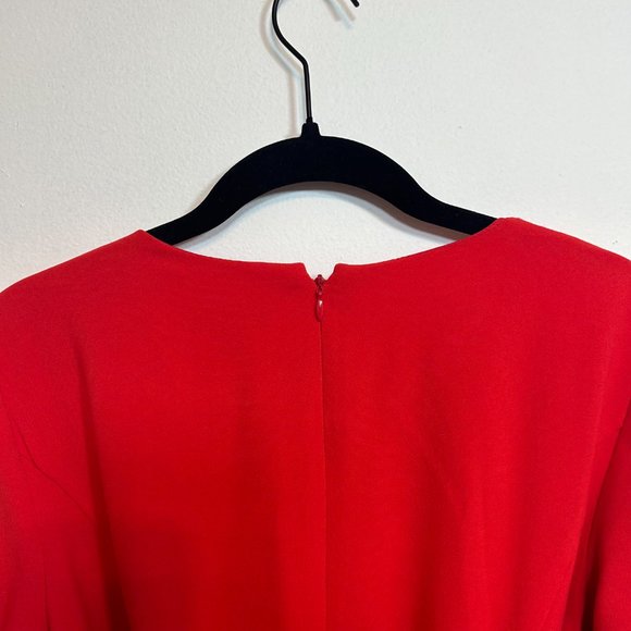 Ann Taylor | Red Quarter Bell Sleeved Dress - Size - Picture 9 of 11